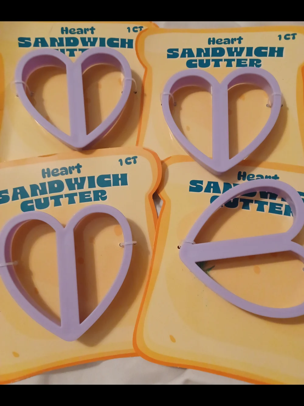 4 Heart Sandwich Cutter - Lavender Heart Shape
